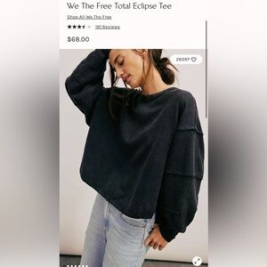 We The Free Total Eclipse Tee in Black Small NWT